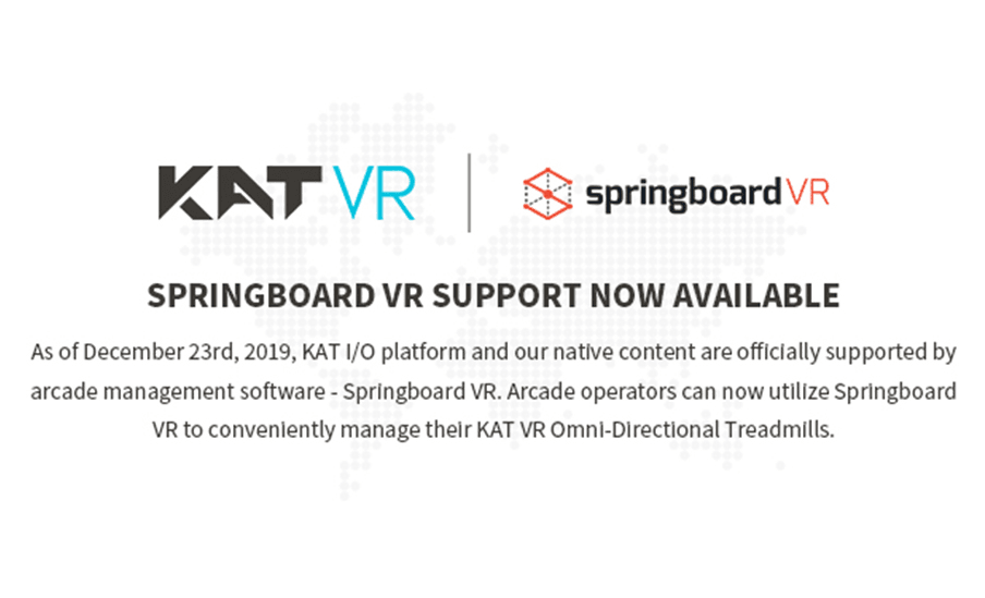 KAT VR Omni-Directional Treadmills Now Supported by Springboard VR